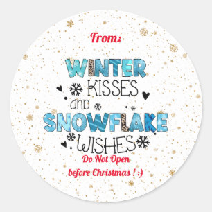 Winter Kisses Customise Classic Round Sticker