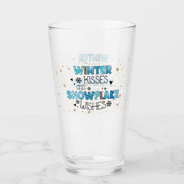 Winter Kisses Customise Glass (Front)
