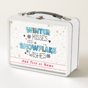 Winter Kisses Customise Metal Lunch Box