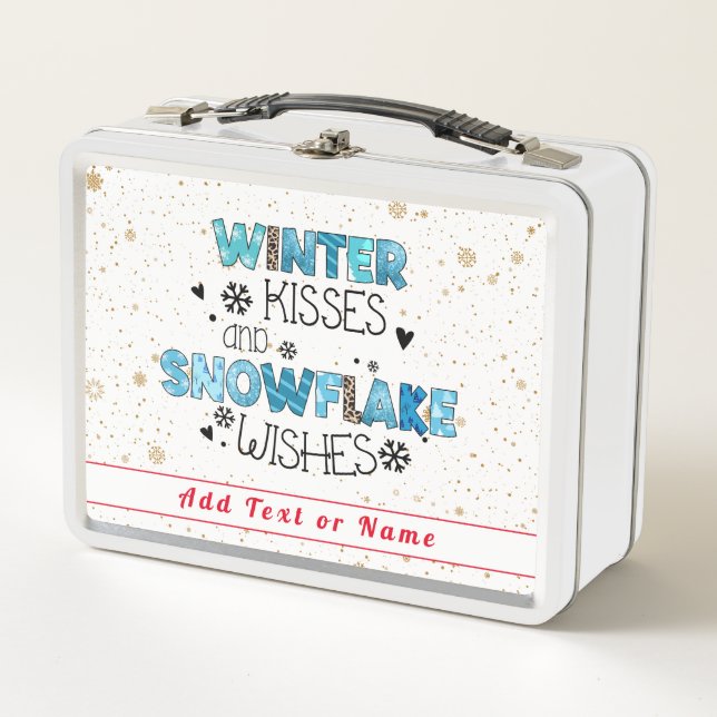 Winter Kisses Customise Metal Lunch Box (Front)