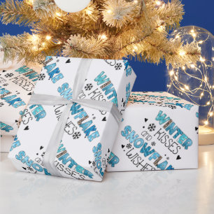 Winter Kisses Customise Wrapping Paper