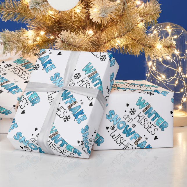 Winter Kisses Customise Wrapping Paper (Holidays)
