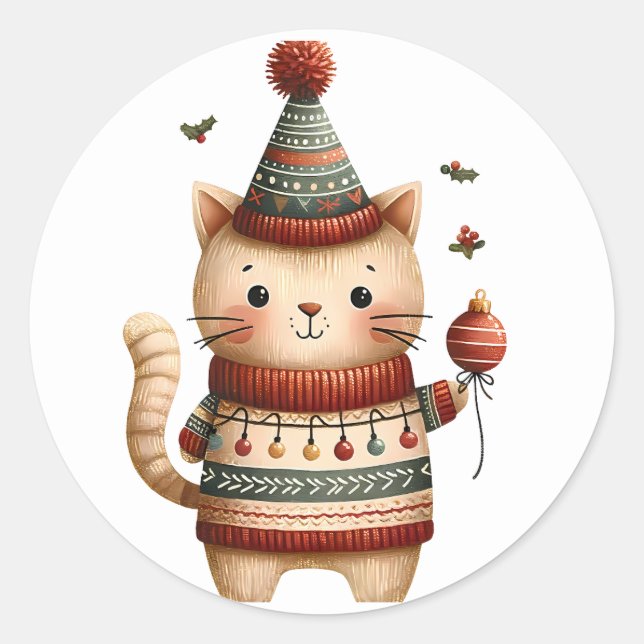 Winter Kitten  Stickers (Front)