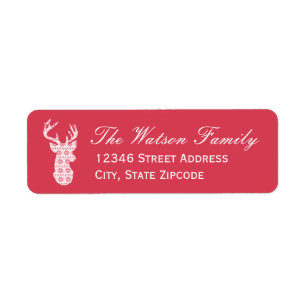 Winter Knit Christmas Reindeer Address Labels