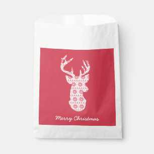 Winter Knit Christmas Reindeer Favour Bags