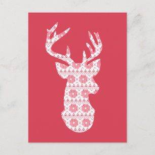 Winter Knit Christmas Reindeer Postcard