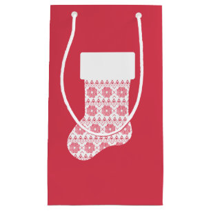 Winter Knit Christmas Stocking Gift Bag