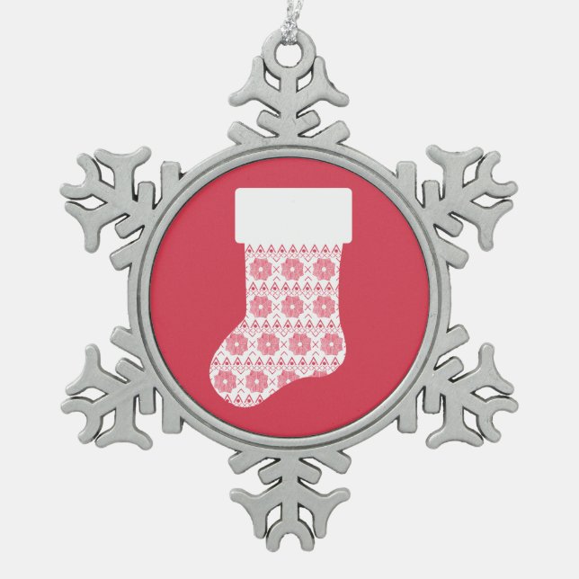 Winter Knit Christmas Stocking Ornament (Front)