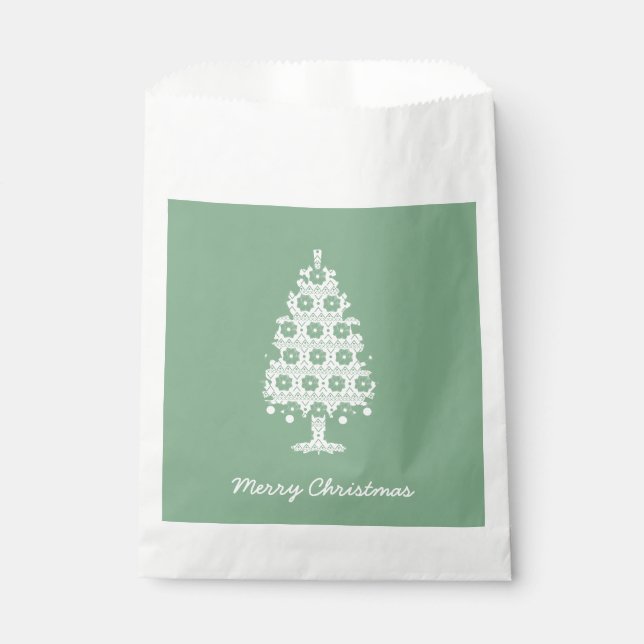 Winter Knit Christmas Tree Favour Bags (Front)