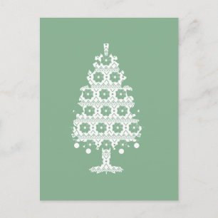 Winter Knit Christmas Tree Postcard
