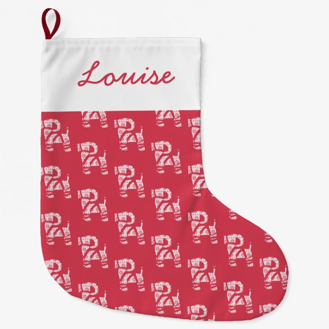 Winter Knit Christmas Yule Bock Stocking (Front)