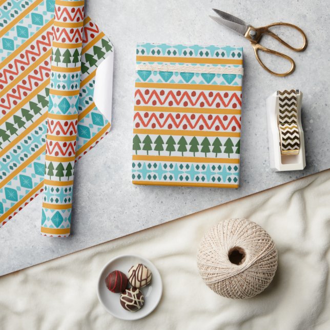 Winter knit pattern wrapping paper (Crafts)