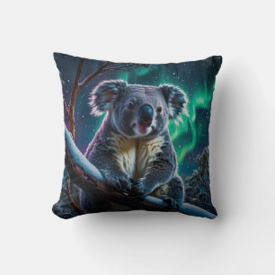 Winter Koala and Southern Lights Cushion