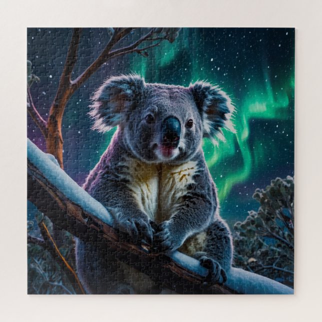Winter Koala and Southern Lights Jigsaw Puzzle (Horizontal)