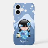 Winter Kokeshi Doll - Blue Mountain Geisha Girl