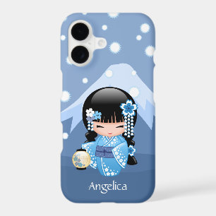 Winter Kokeshi Doll - Blue Mountain Geisha Girl