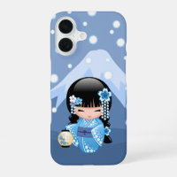 Winter Kokeshi Doll - Blue Mountain Geisha Girl