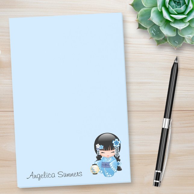 Winter Kokeshi Doll - Blue Mountain Geisha Girl Post-it Notes (Creator Uploaded)