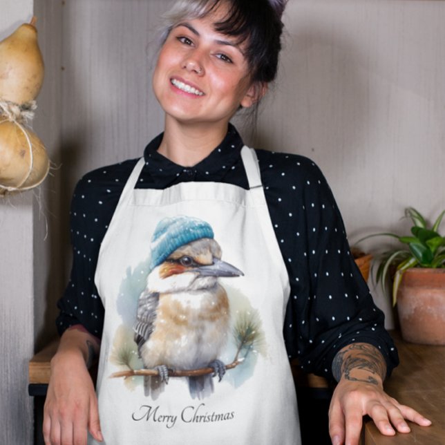Winter Kookaburra Wishes, custom Apron (Creator Uploaded)