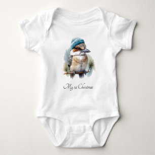 Winter Kookaburra Wishes, custom Baby Bodysuit
