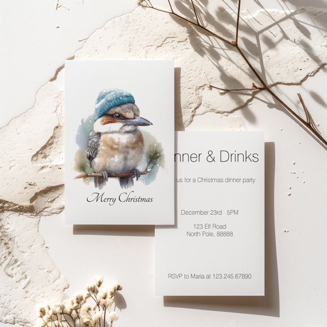 Winter Kookaburra Wishes, custom Invitation (Creator Uploaded)