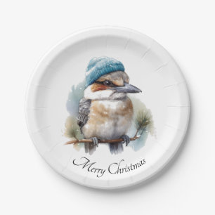 Winter Kookaburra Wishes, custom Paper Plate