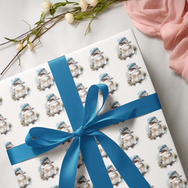 Winter Kookaburra Wishes, custom Wrapping Paper (Creator Uploaded)