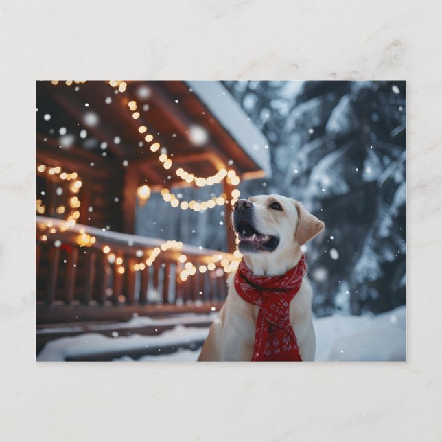 Winter Labrador Christmas Card (Front)
