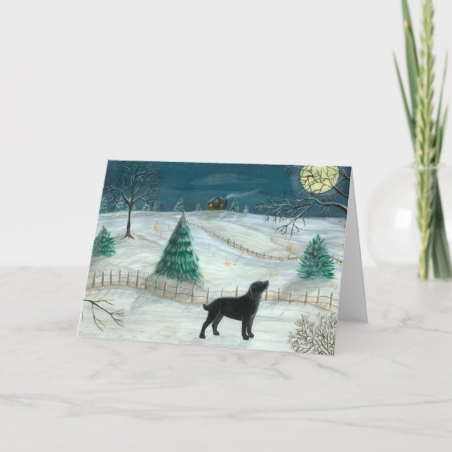 Winter Labrador Greeting Card (Front)