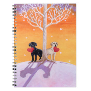 Winter Labradors Painting Notebook
