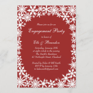 Winter Lace Engagement Party Invitation