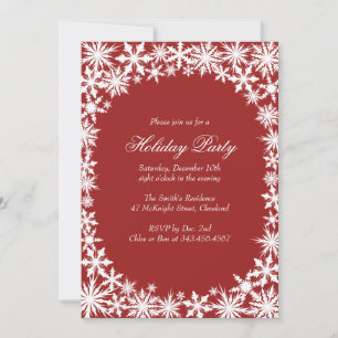 Winter Lace Holiday Party Invitation