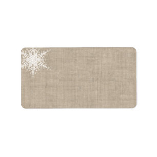 Winter Lace on Burlap Address Label
