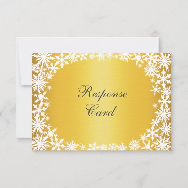 Winter Lace on Gold RSVP (Front)
