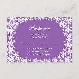 Winter Lace on Purple RSVP Card