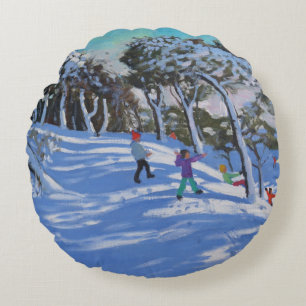 Winter Ladmanlow Derbyshire 2013 Round Cushion