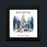 Winter Lady Gnome Blue Forest Merry Christmas Gift Box<br><div class="desc">Winter Lady Gnome Blue Forest Merry Christmas gift box - Unique Design, Watercolor Illustration, Customisable Name, and More. The Winter Lady Gnome Blue Forest Merry Christmas gift box is the perfect solution for spreading holiday cheer. This unique gift box boasts a charming lady gnome seated on a branch, surrounded by...</div>