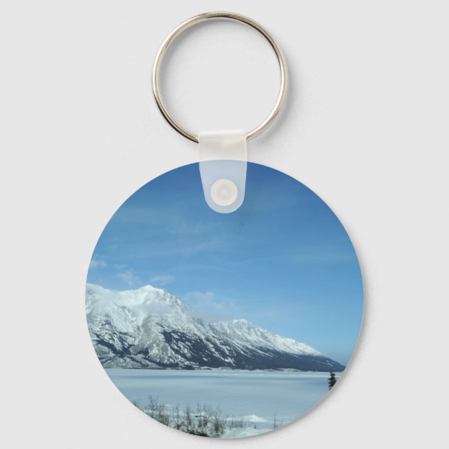 winter lake and mountains key ring (Front)