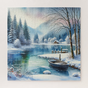 Winter Lake Scene Puzzle