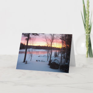 Winter Lakefront View Photography Card