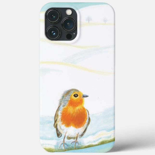 Winter Landscape and Red Robin Case-Mate iPhone Case (Back)