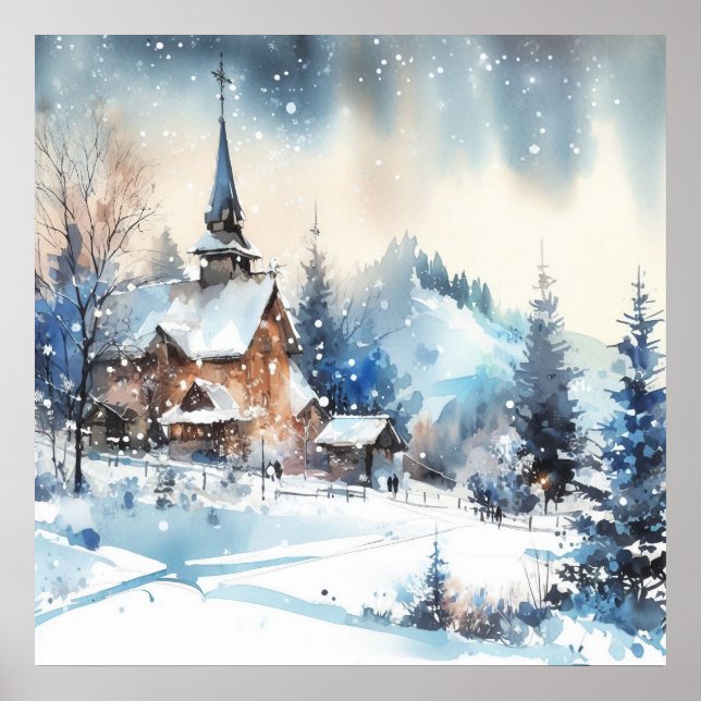 Winter Landscape Art Poster (Front)