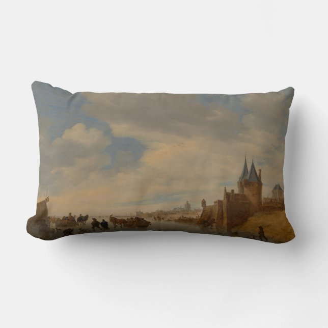 Winter Landscape at Arnhem | 1653 Lumbar Cushion (Front)