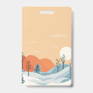 Winter landscape background ID badge