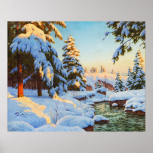 Winter landscape, Bessonof Poster