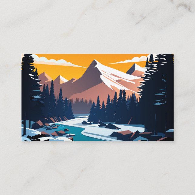 Winter landscape business card (Front)