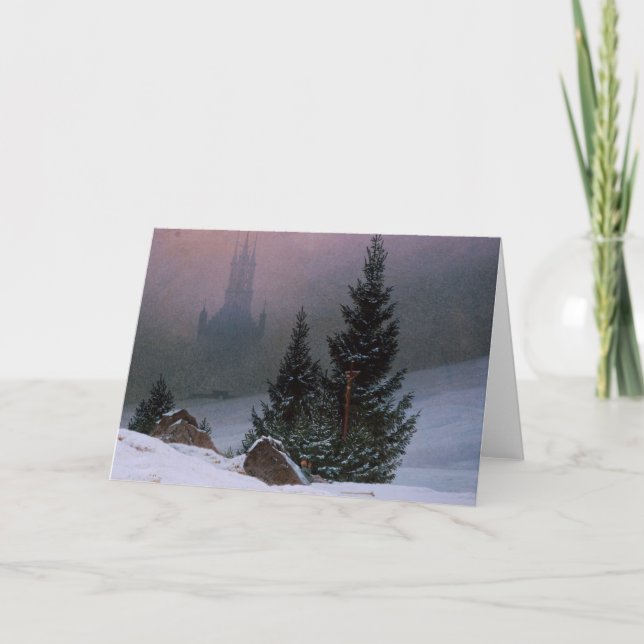 Winter Landscape (by Caspar David Friedrich) Card (Front)