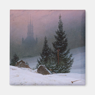 Winter Landscape (by Caspar David Friedrich) Magnet