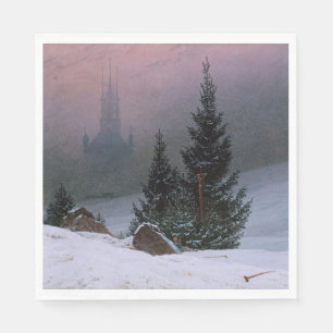 Winter Landscape (by Caspar David Friedrich) Napkin