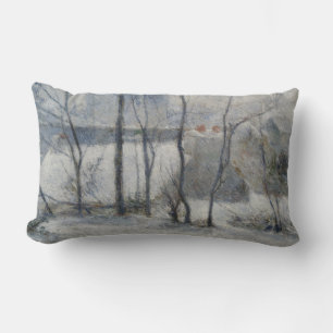 Winter Landscape (by Paul Gaugin) Lumbar Cushion